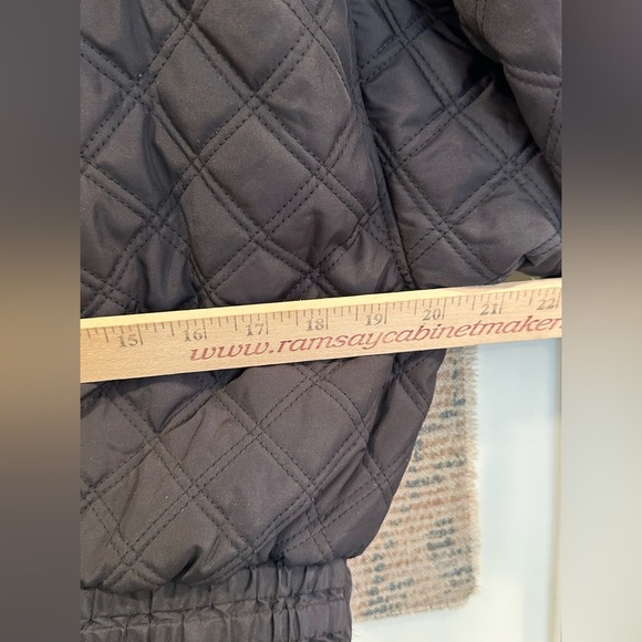 VTG Obermeyer Cropped Winter Coat Jacket Womens 8 Black Quilted Moto - Picture 10 of 12